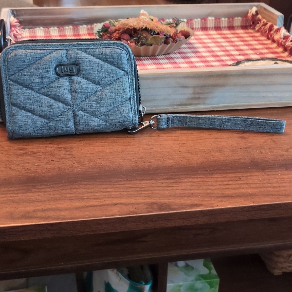 Lug Charcoal Gray Quilted Wristlet - Small